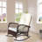 Outdoor Rocking Chair, PE Wicker With Wide Seat, Thick Soft Cushion, Steel Frame, High Weight Capacity-1106486081-1106486086