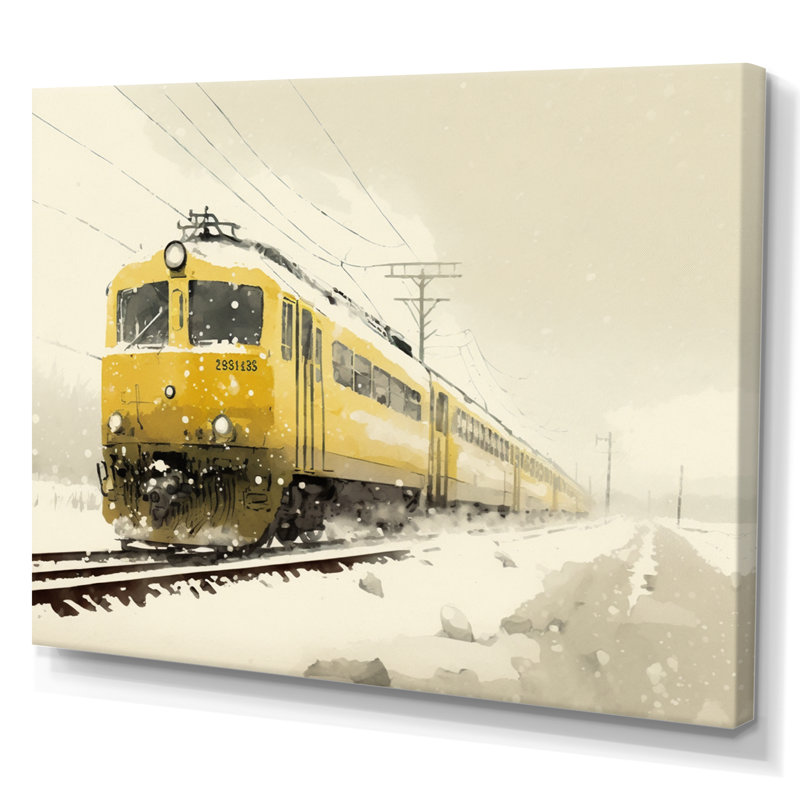Train sur le mouvement III - train de transport, reproduction d'art sur toile, L 32 po x H 24 po, Toile tendue