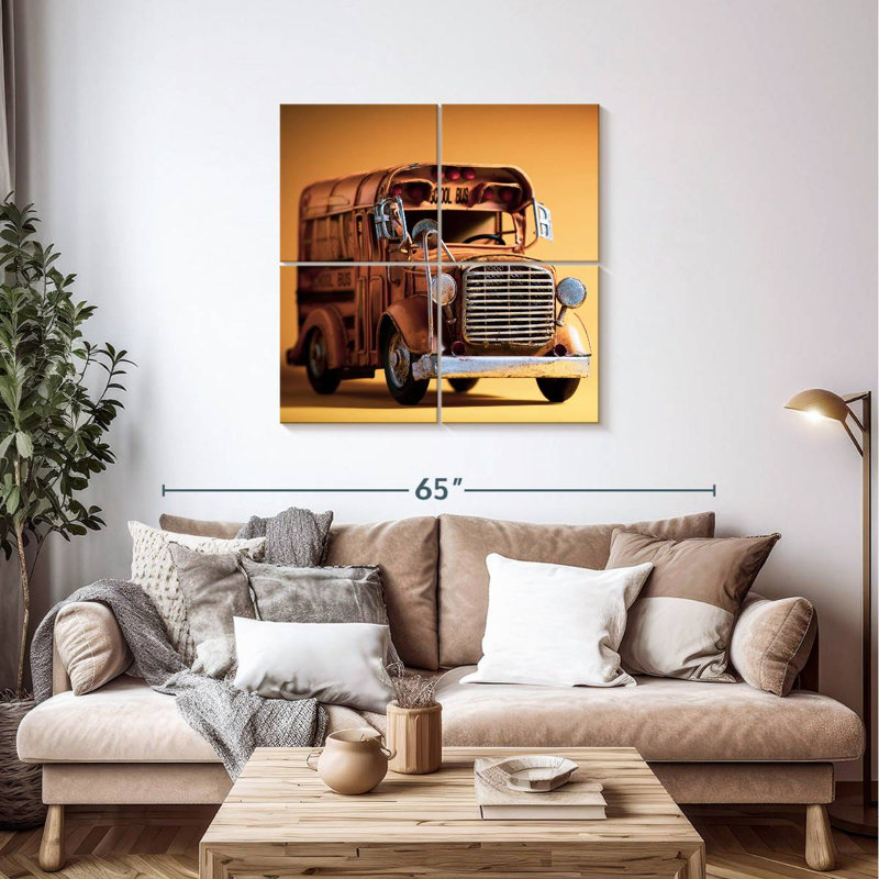Le vieux autobus scolaire de Mehar, H 38 po x l 38 po