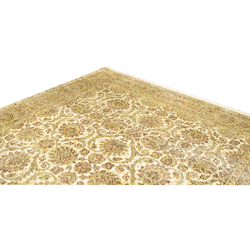 Tapis ivoire et chameau noué à la main de haute qualité