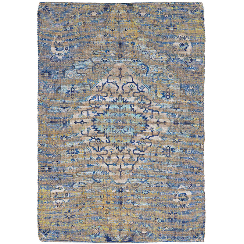 Gloucester Oriental Area Rug, Rectangle 7'6" x 9'6", Blue/Yellow