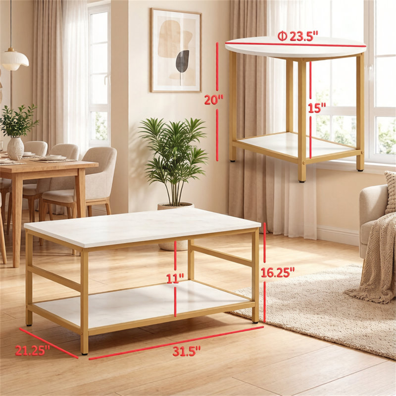 Ensemble de table de salon Chic