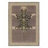 Rug & Kilim’S Distressed Tiger Rug In Taupe With Beige And Black Pictorial
