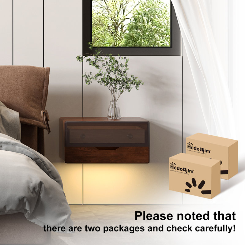 Jaidynn 19.7'' W Solid Wood Nightstand, Brown
