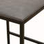 Ensemble de 2 tabourets de bar à hauteur de comptoir avec dossier et pieds en métal modernes sans accoudoirs et chaises rembourrées en polyuréthane gris-2142487716