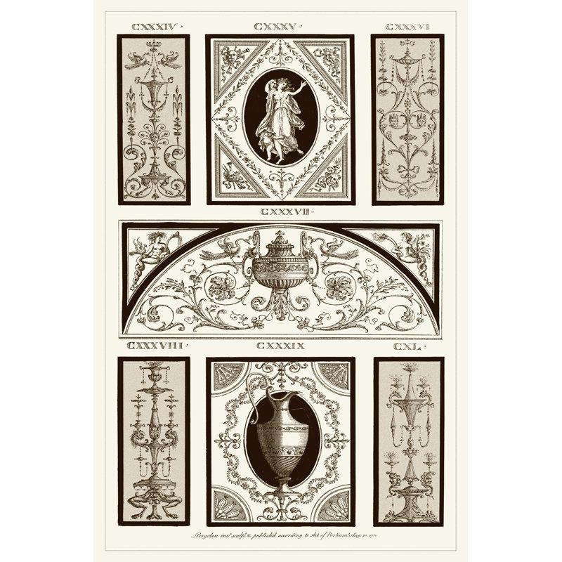 Sepia Pergolesi Panel I - Wrapped Canvas Print, 30cm H x 20cm W