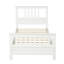 Lit plateforme simple en bois blanc avec tête de lit et support à 10 lattes, aucun sommier requis, lattes