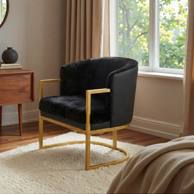 Chaise de lecture rembourrée avec fauteuil en métal moderne Modern Accent Chair