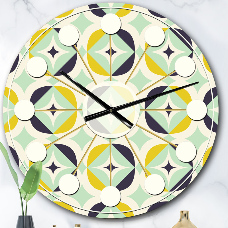 Horloge murale diamant rétro V - Mid-Century moderne, Surdimensionné