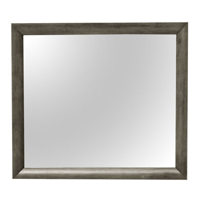 Miroir mural moderne gris pour différentes pièces - 39 po de hauteur x 35 po de largeur et 1 po de profondeur, aucun assemblage requis, amplifie la sensation d'espace et est facile à entretenir dans des conditions évidentes