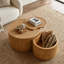 Ensemble de tables basses vintage en rotin avec rangement et fonction gigogne