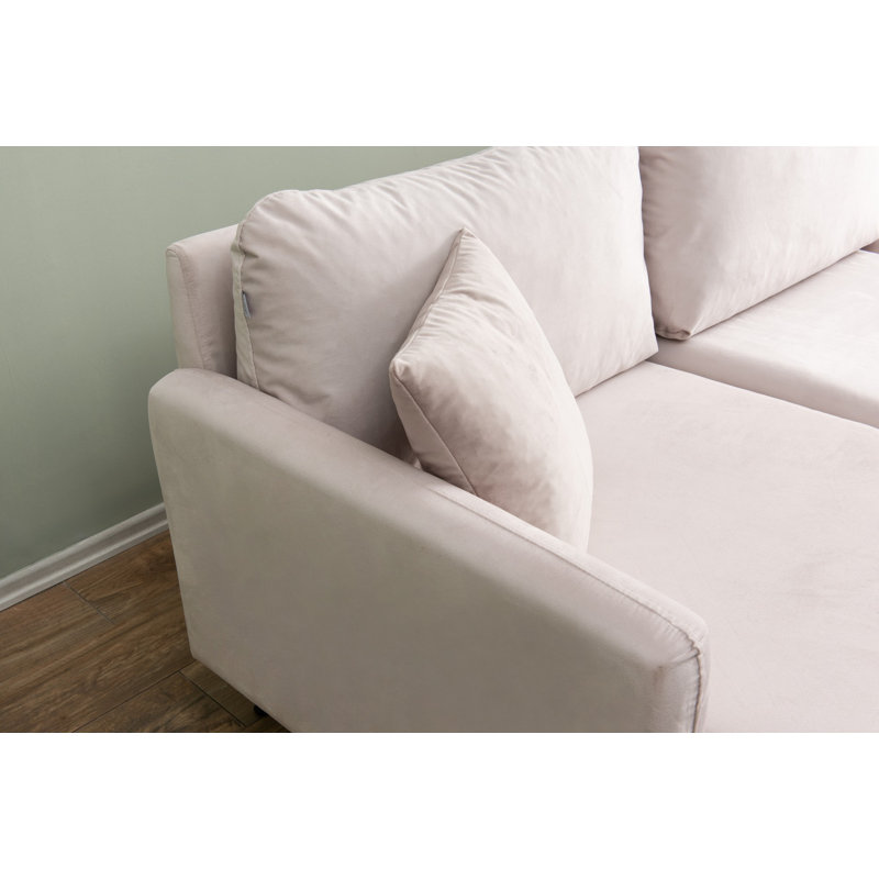 Canapé d'angle, Mélange de polyester crème