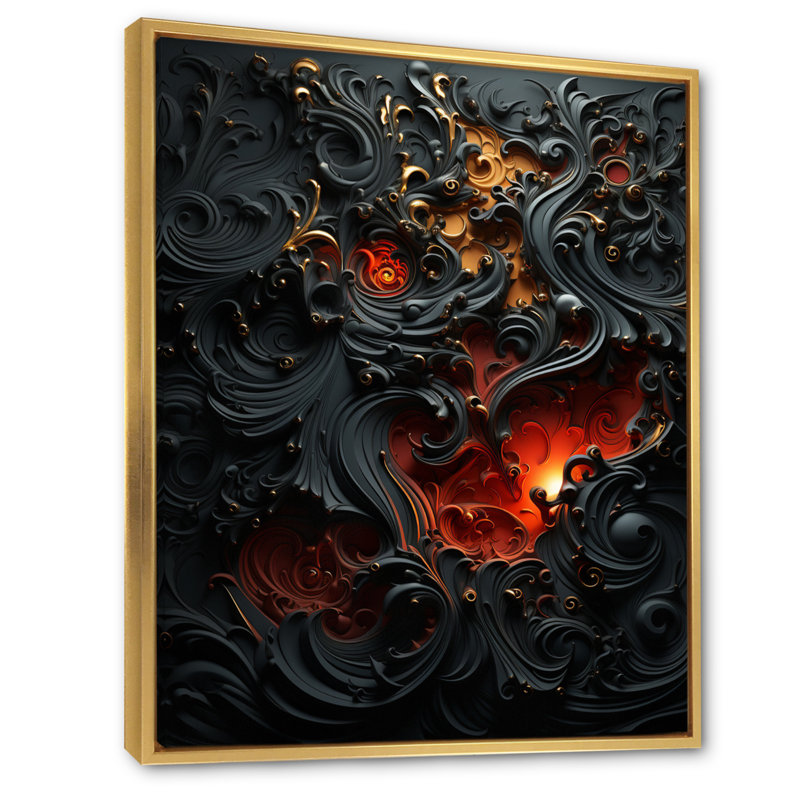 «Jadus Hebrew Calligraphy», reproduction d'art sur toile encadrée, H 32 po x l 24 po x P 1 po, Cadre flottant doré