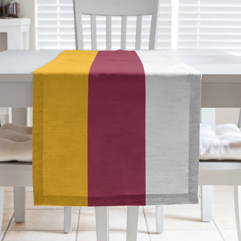 New Orleans Football Stripes Table Runner, 72" x 16", Polyester, Arizona Football Cherry Red/White