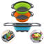 Collapsible Colander Set of 3 Round Silicone Kitchen Strainer Set