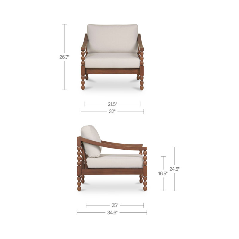 Delilah Outdoor Accent Chair Brown