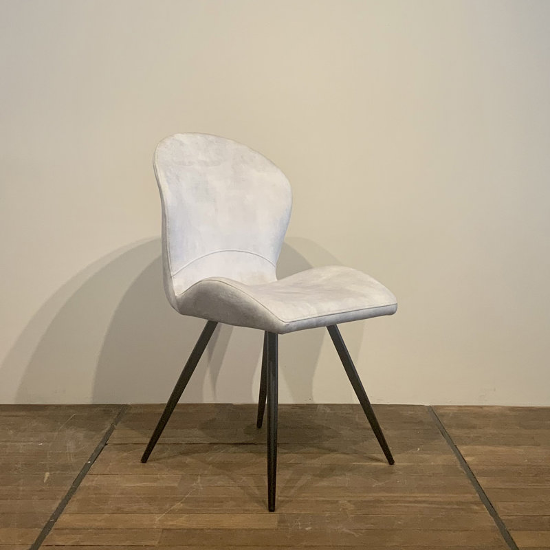 Chaise d'appoint rembourrée et revêtue de velours, Blanc