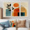 Ensemble de décorations murales plantes botaniques bleues et bleues minimalistes