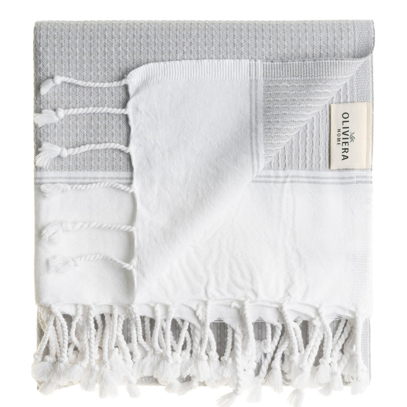 Ensemble de serviettes en coton Pria, Gris clair