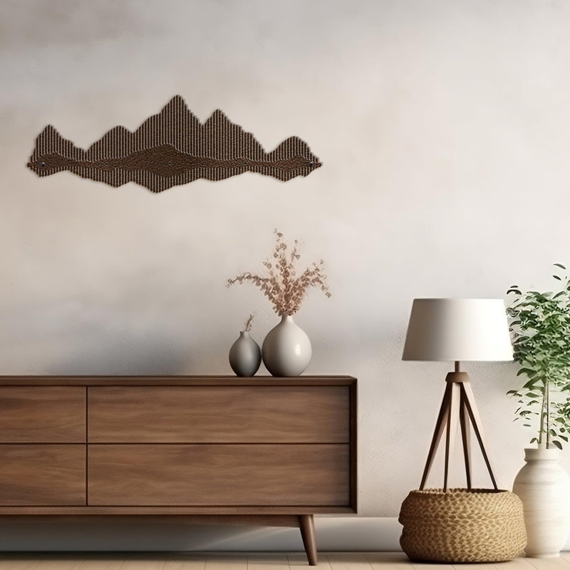 Décoration murale en métal, Bronze, H 4 po x l 24 po x P 0,05 po