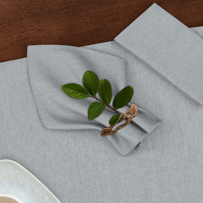 Serviette carrée en polyester et coton, Argent foncé