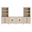 Garde-manger modulaire avec 2 tiroirs et 2 portes, buffet de rangement ouvert en bois de 74,2 po de hauteur, garde-manger Farmhouse avec tablette réglable pour la salle à manger, beige-372995019