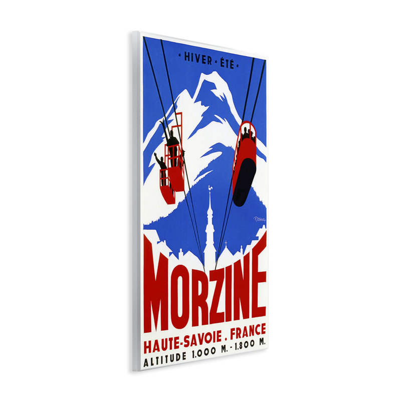 «Vintage Morzine Skiing Wall Art» par Vintage Lavoie, H 19 po x l 13 po