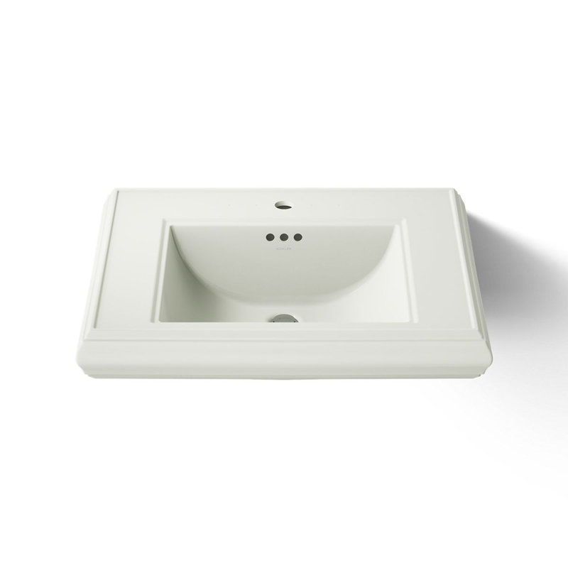 Memoirs® Rectangular Pedestal Bathroom Sink with Overflow, Dune, Single Hole Faucet