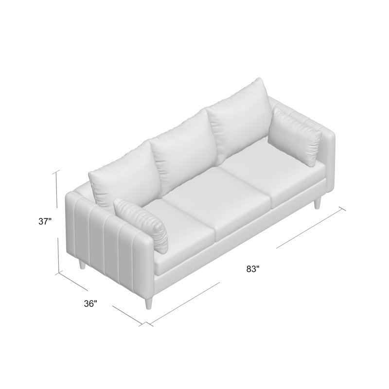 Kaveen Upholstered 83'' Sofa, Espresso, Palance Steel