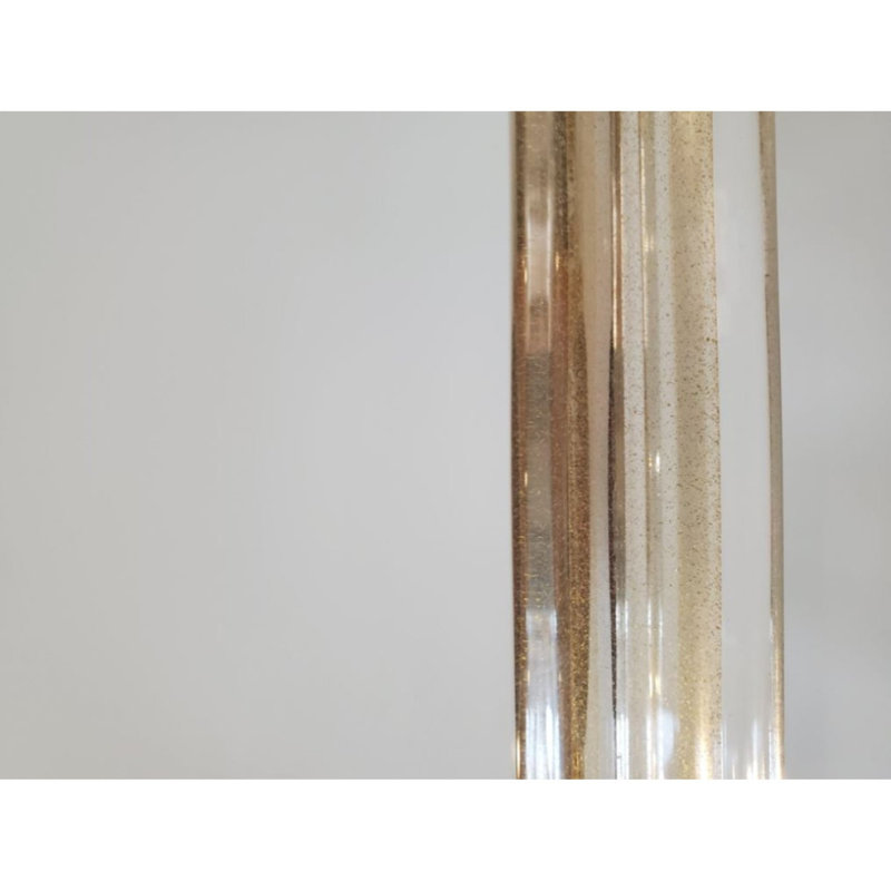 Lustre en laiton 12 lumières Murana, Transparent et noir, Laiton poli, 40” Length x 40” Width x 40” Height