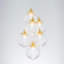 Lustre sphérique 6 lumières blanc mat linéaire linéaire en verre transparent à rayures pour salle à manger et îlot de cuisine