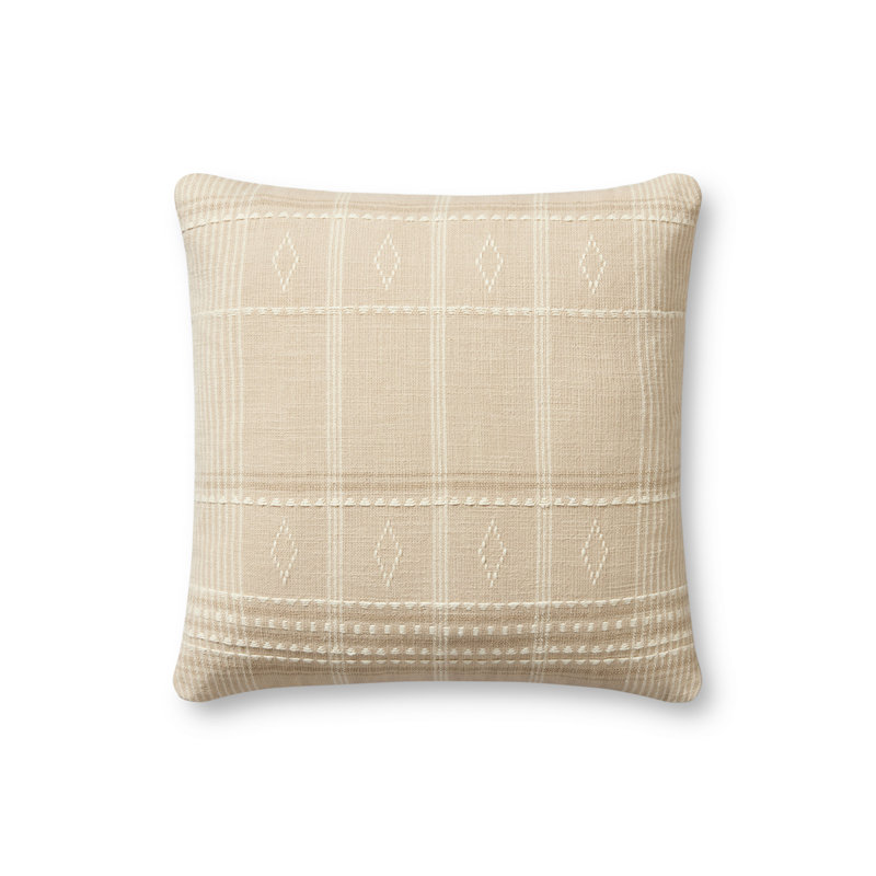 Coussin Angela Rose x Loloi Lina, Beige / Ivoire, Mélange de duvet