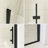 32" W × 72" H Bifold Shower Door – Matte Black Aluminum Frame,1/4"(6Mm) Tempered Glass With Explosion-Proof Film, Stainless Steel Handle, Modern Minimalist Design