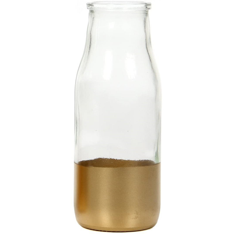 Ensemble de 6 pièces Hosley, petit vase en verre pour fleurs, vases transparents et dorés en vrac, vases rétro pour centres de table, vase en verre de 5,25 pouces pour décorations de mariage rustiques, spa