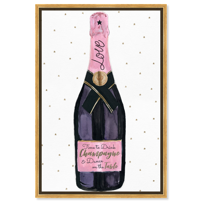 Love Love and Stars - Peinture, Cadre doré, H 54 po x l 36 po