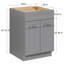 Meuble bas standard HOMEIBRO Cozy Design, 61 cm (L) x 61 cm (P) x 88 cm (H), en contreplaqué gris Shaker, prêt à assembler-99152004-126039600