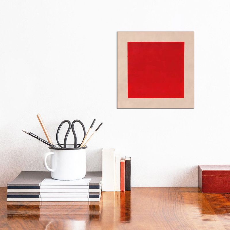 Modern Art- Red Square Complete (After Albers) - Wrapped Canvas Print, 30.48 cm H x 30.48 cm W