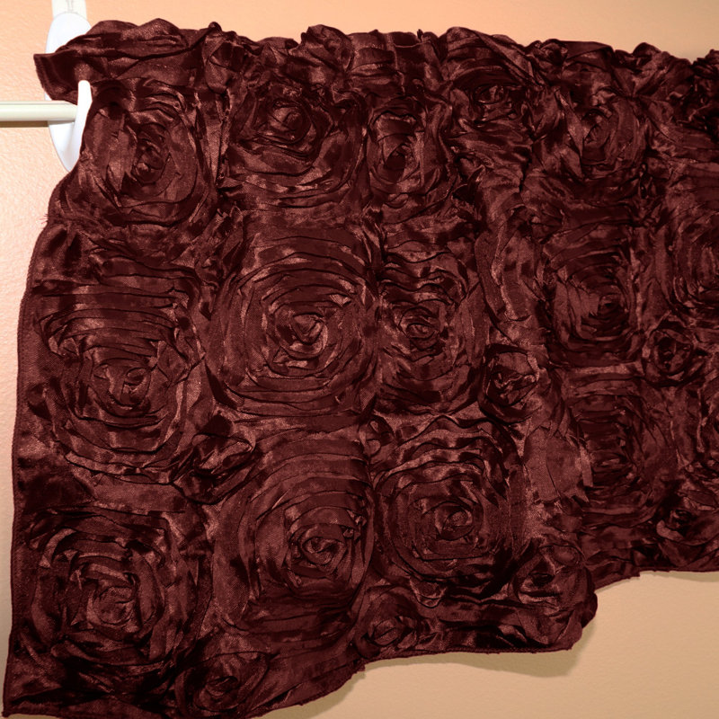 Floral Tailored Window Valance, 54" W x 28" L, Burgundy