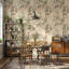 Papier peint floral, oiseaux, décoration murale traditionnelle-300007920