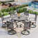 Deeana Round 6 - Person 54" Long Dining Set with Cushions