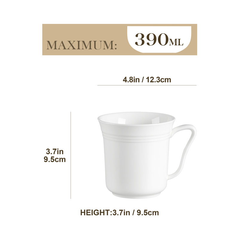 6-Piece 390ML Porcelain China Mug Set