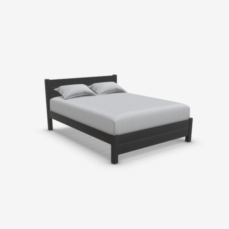 Edgecumbe Solid Wood Bed, European Single (90 x 200 cm), Black Wash