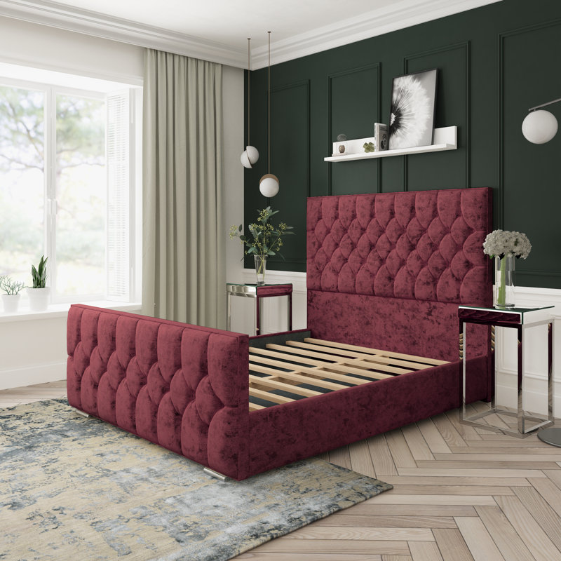 Upholstered Bed, Kingsize (5'), Aubergine