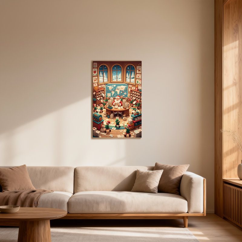 Noël, père Noël, atelier, lutins, écriture, lettres, H 18 po x l 12 po