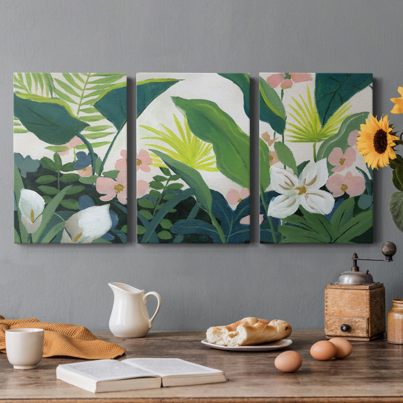 " Tropics " 3 - Pieces, 60" H x 120" W x 1.5" D