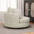 49.6"W Slipcovered Oversized Accent Barrel Chair, Chenille Swivel Club Chair With Metal Base-1725631860
