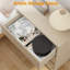 Grand ensemble de 2 commodes à 3 tiroirs, table de chevet moderne pour chambre à coucher, table de chevet large avec système coulissant dissimulé, commode en bois pour le salon, vestibule, beige