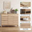 Buffet cannelé avec tiroirs et tablettes réglables, armoire de rangement en bois-273182745