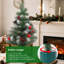 Arbre de Noël de table rotatif illuminé 2 pi avec lumières colorées, musique des Fêtes et décoration de bureau canneberge-pomme de pin