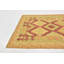 Tapis en laine rouge/beige 2 pi 7 po x 4 pi "one-of-kind" à la main noué la new age Elland